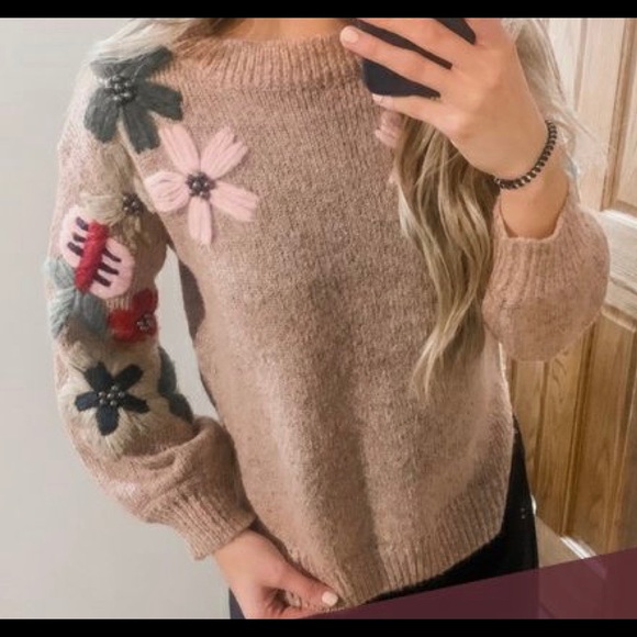 ALLISON MEW YORK Aidan Pink embroidered Sweater S - Picture 2 of 12